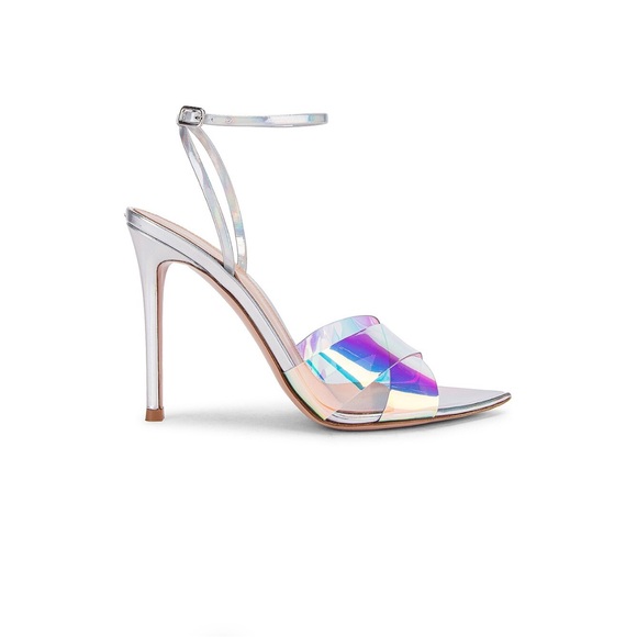 Gianvito Rossi Silver Hologram Stark Heeled Sandals - Picture 2 of 7
